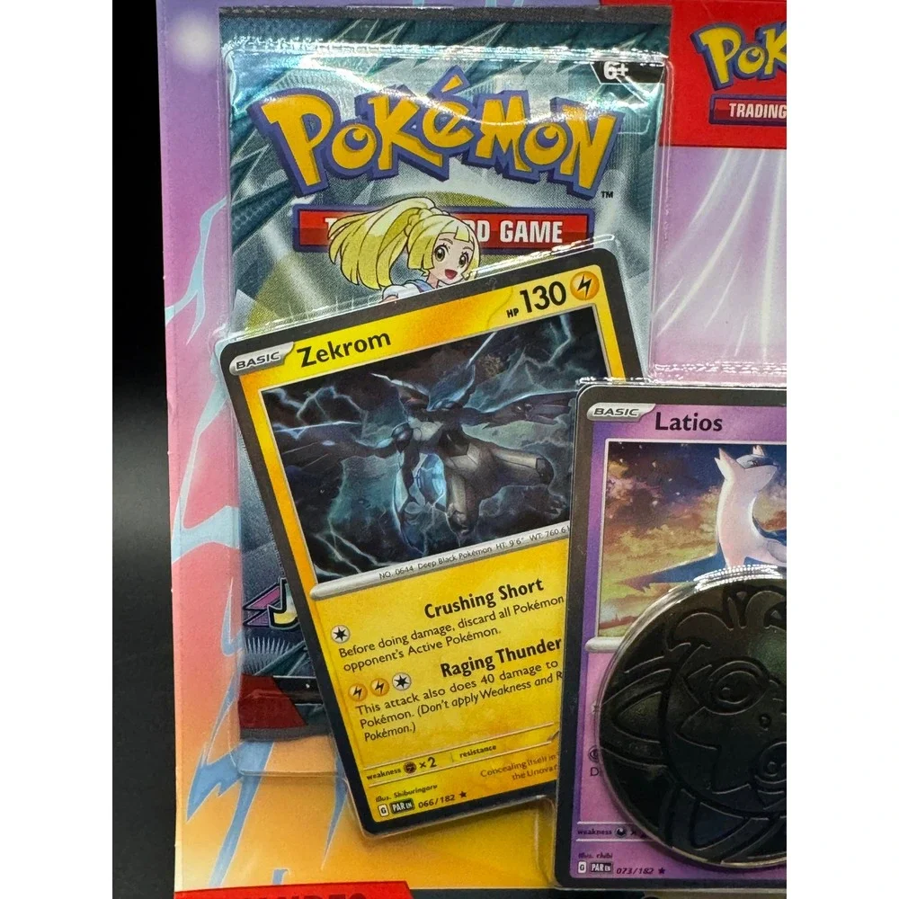 Pokemon TCG 3 Foil Card Blister Pack Latios Zekrom Palkia 2 Booster Packs Coin